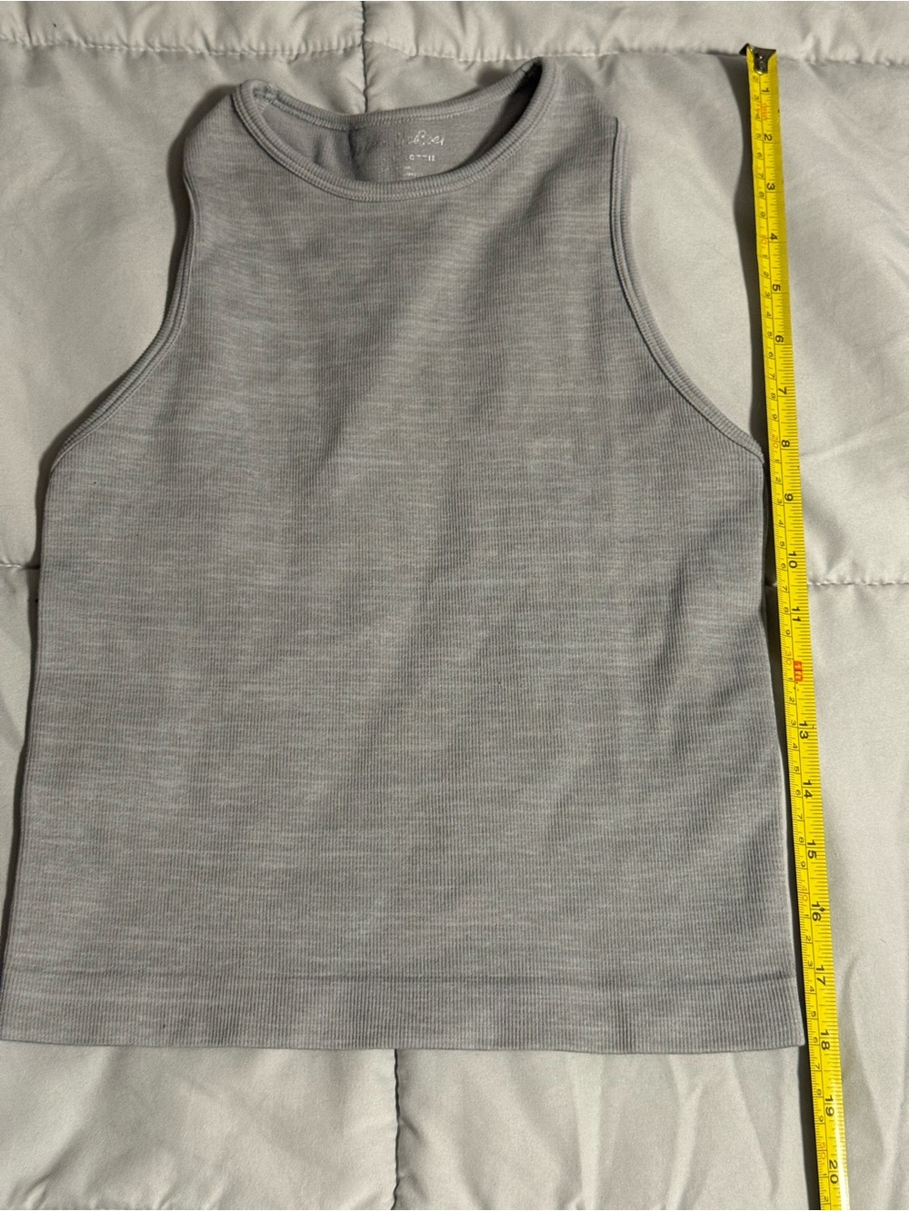 Chelsea DeBoer Light Gray Ribbed Crop Tank